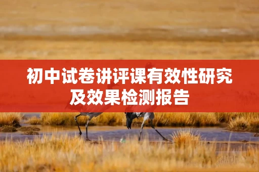 初中试卷讲评课有效性研究及效果检测报告