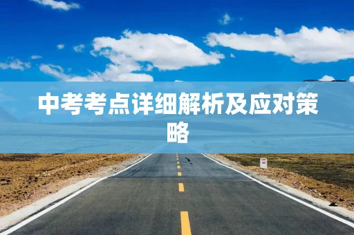 中考考点详细解析及应对策略
