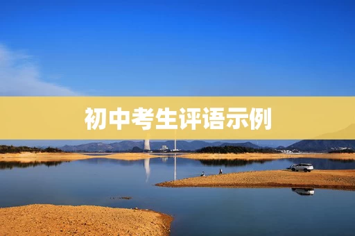 初中考生评语示例
