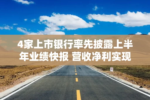 4家上市银行率先披露上半年业绩快报 营收净利实现双增长