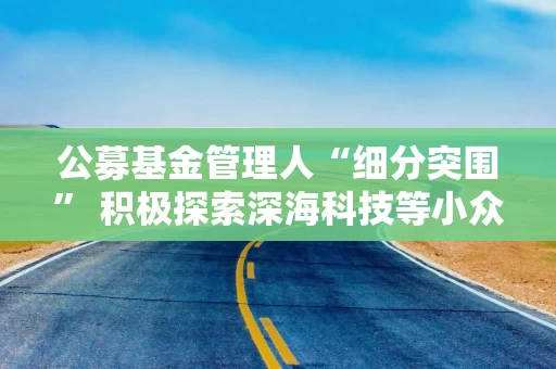 公募基金管理人“细分突围” 积极探索深海科技等小众赛道