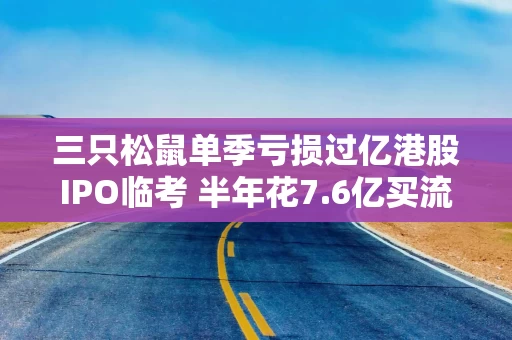 三只松鼠单季亏损过亿港股IPO临考 半年花7.6亿买流量经营现金流转负