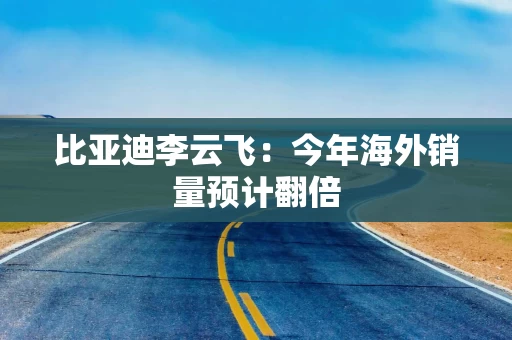 比亚迪李云飞：今年海外销量预计翻倍