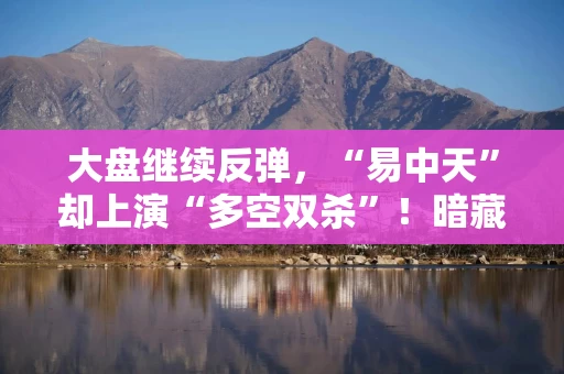 大盘继续反弹，“易中天”却上演“多空双杀”！暗藏一个重要信号