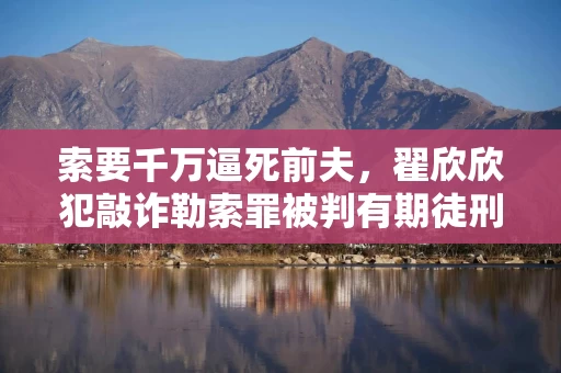 索要千万逼死前夫，翟欣欣犯敲诈勒索罪被判有期徒刑12年