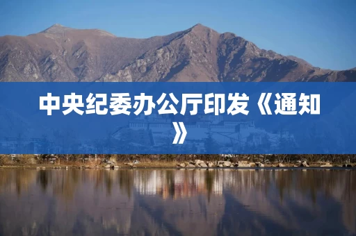 中央纪委办公厅印发《通知》