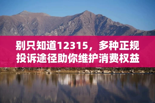 别只知道12315，多种正规投诉途径助你维护消费权益