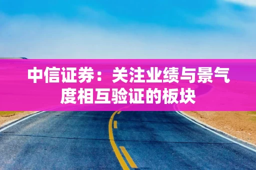 中信证券：关注业绩与景气度相互验证的板块