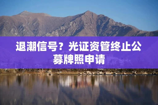 退潮信号？光证资管终止公募牌照申请