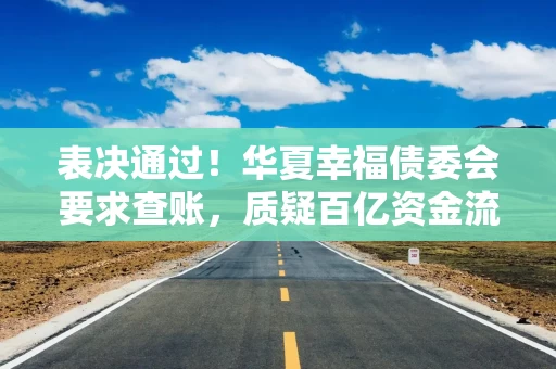 表决通过!华夏幸福债委会要求查账,质疑百亿资金流向不明 表决通过!华夏幸福债委会要求查账,质疑百亿资金流向不明