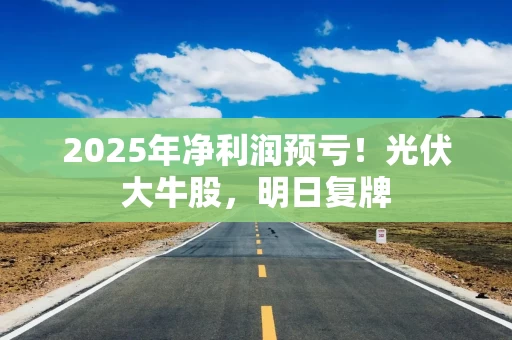 2025年净利润预亏!光伏大牛股,明日复牌 2025年净利润预亏!光伏大牛股,明日复牌