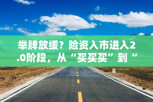 举牌放缓？险资入市进入2.0阶段，从“买买买”到“精挑细选”