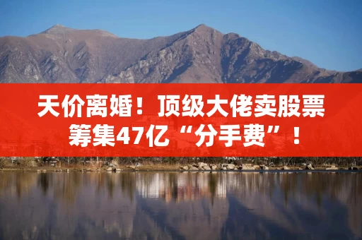 天价离婚!顶级大佬卖股票 筹集47亿“分手费”! 天价离婚!顶级大佬卖股票 筹集47亿“分手费”!
