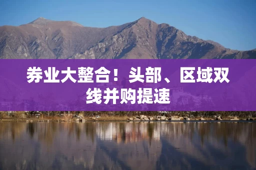 券业大整合!头部、区域双线并购提速 券业大整合!头部、区域双线并购提速