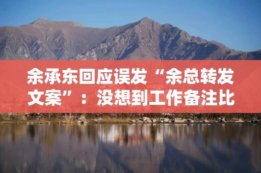 余承东回应误发“余总转发文案”：没想到工作备注比正文还抢镜