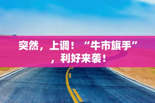 突然,上调!“牛市旗手”,利好来袭! 突然,上调!“牛市旗手”,利好来袭!