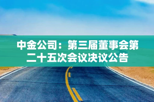 中金公司:第三届董事会第二十五次会议决议公告 中金公司:第三届董事会第二十五次会议决议公告