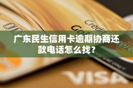 广东民生信用卡逾期协商还款     怎么找？