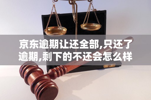 京东逾期让还全部,只还了逾期,剩下的不还会怎么样 京东逾期让还全部,只还了逾期,剩下的不还会怎么样