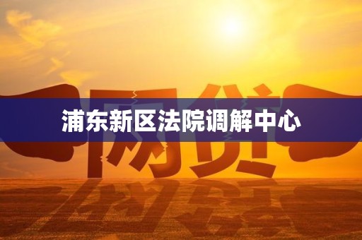 浦东新区法院调解中心 浦东新区法院调解中心