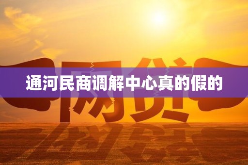 通河民商调解中心真的假的 通河民商调解中心真的假的