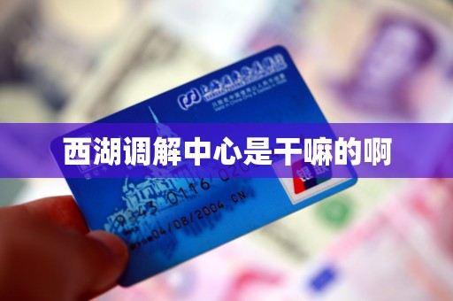 西湖调解中心是干嘛的啊 西湖调解中心是干嘛的啊