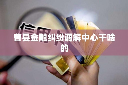 曹县金融纠纷调解中心干啥的