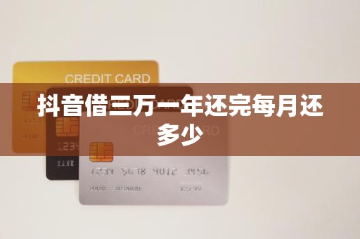 抖音借三万一年还完每月还多少 抖音借三万一年还完每月还多少