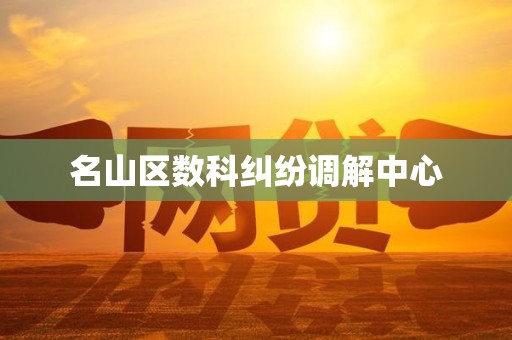 名山区数科纠纷调解中心 名山区数科纠纷调解中心