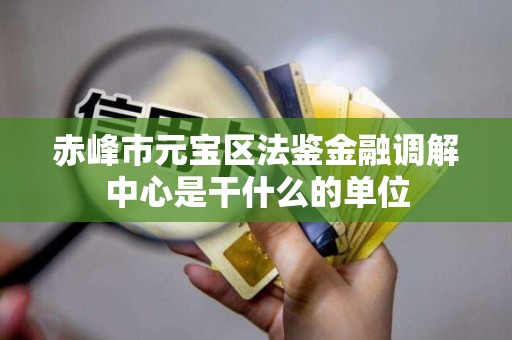 赤峰市元宝区法鉴金融调解中心是干什么的单位