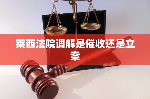 莱西法院调解是催收还是立案