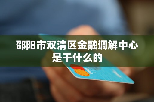 邵阳市双清区金融调解中心是干什么的