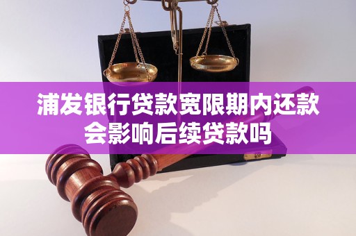 浦发银行贷款宽限期内还款会影响后续贷款吗