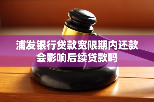 浦发银行贷款宽限期内还款会影响后续贷款吗