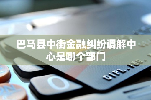 巴马县中街金融纠纷调解中心是哪个部门