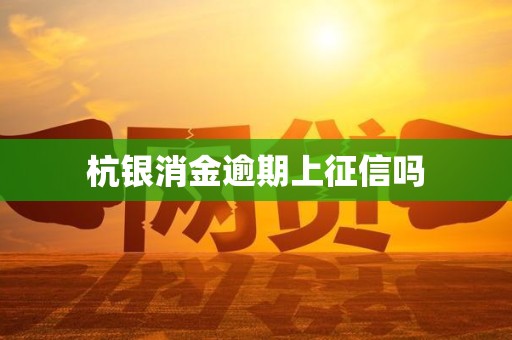 杭银消金逾期上征信吗