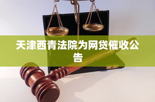 天津西青法院为网贷催收公告