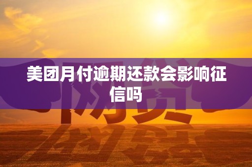 美团月付逾期还款会影响征信吗