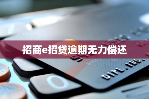 招商e招贷逾期无力偿还