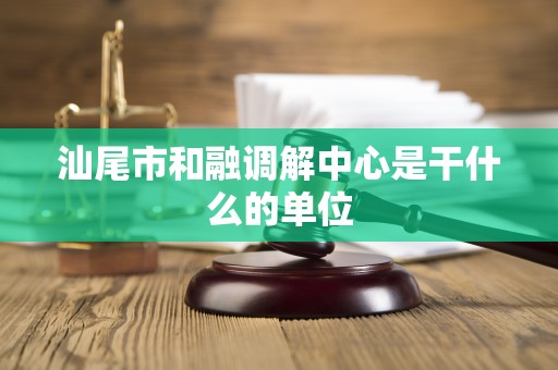 汕尾市和融调解中心是干什么的单位 汕尾市和融调解中心是干什么的单位