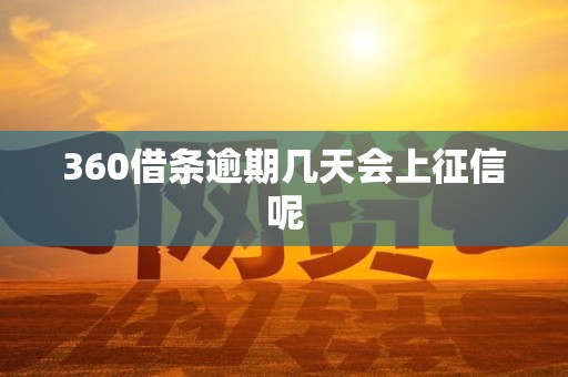 360借条逾期几天会上征信呢