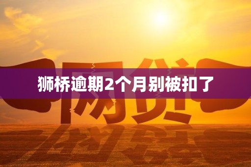 狮桥逾期2个月别被扣了 狮桥逾期2个月别被扣了