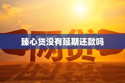 臻心贷没有延期还款吗 臻心贷没有延期还款吗