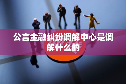 公言金融纠纷调解中心是调解什么的
