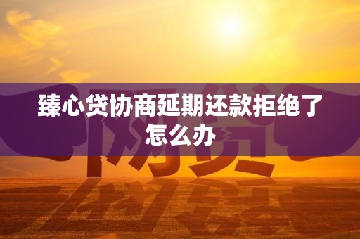 臻心贷协商延期还款拒绝了怎么办 臻心贷协商延期还款拒绝了怎么办
