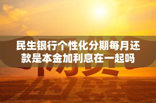 民生银行个性化分期每月还款是本金加利息在一起吗