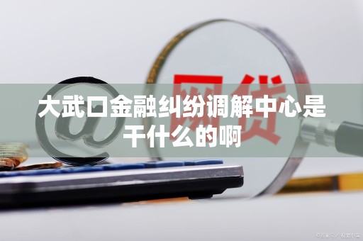 大武口金融纠纷调解中心是干什么的啊