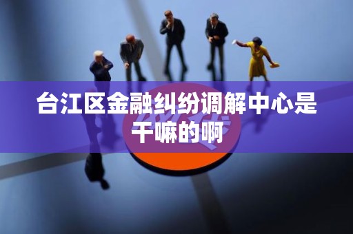 台江区金融纠纷调解中心是干嘛的啊