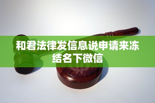 和君法律发信息说申请来冻结名下微信 和君法律发信息说申请来冻结名下微信