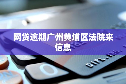 网贷逾期广州黄埔区法院来信息 网贷逾期广州黄埔区法院来信息